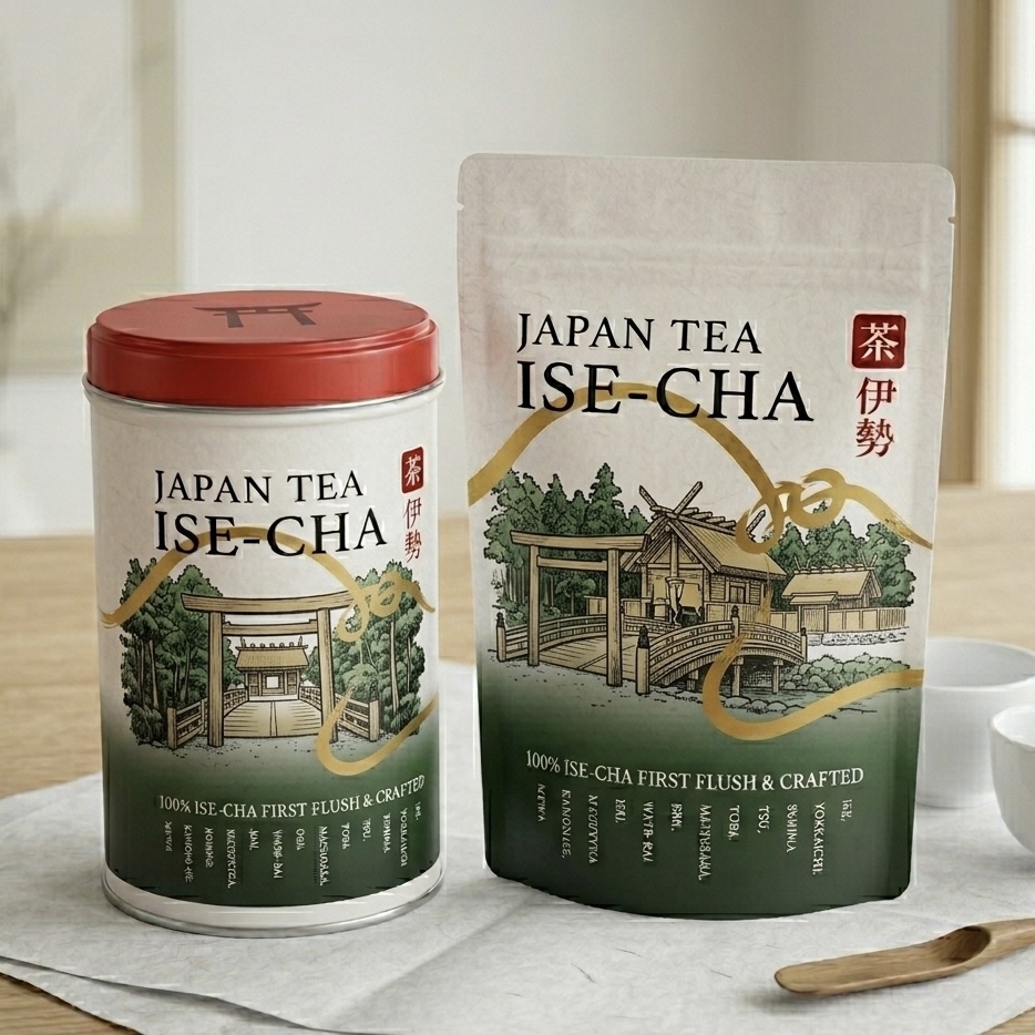 JAPAN TEA ISE-CHA 鈴鹿かぶせ茶 特上の缶とパッケージ